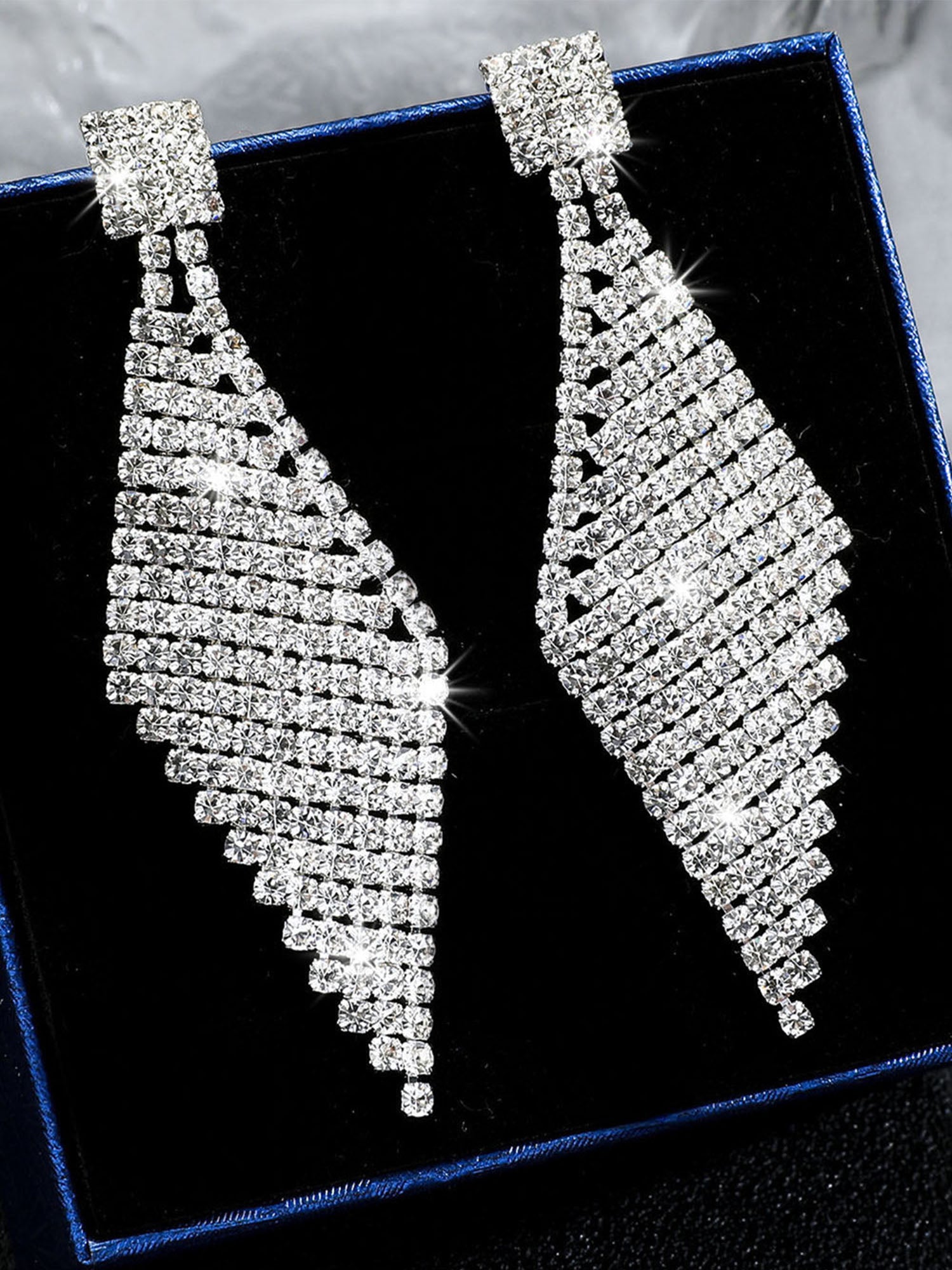 Diamond-Shaped Long Earrings